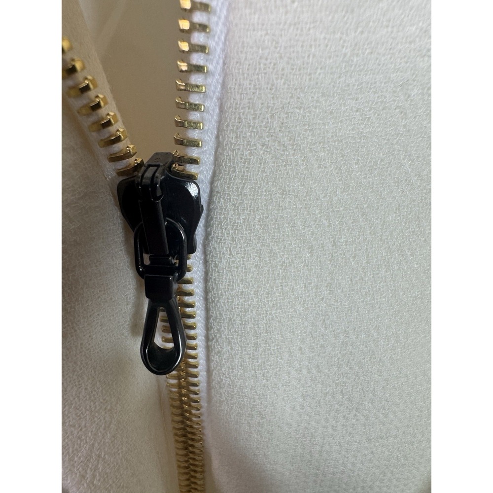 Roland Mouret Crepe Zip Jacket Ivory White Size 6 - Picture 5 of 6